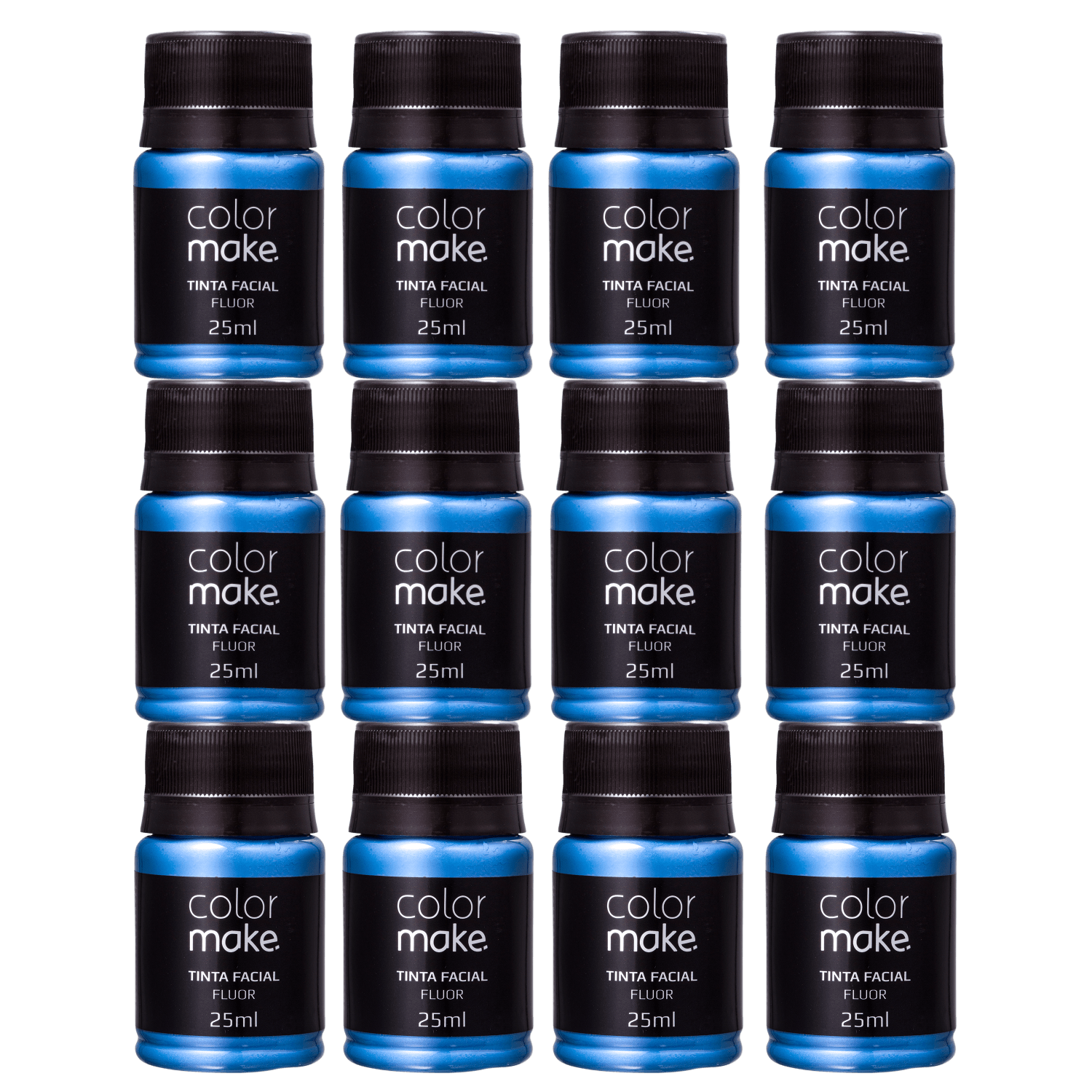 Kit Colormake Fluorescente Azul - Tinta Líquida 12x25ml