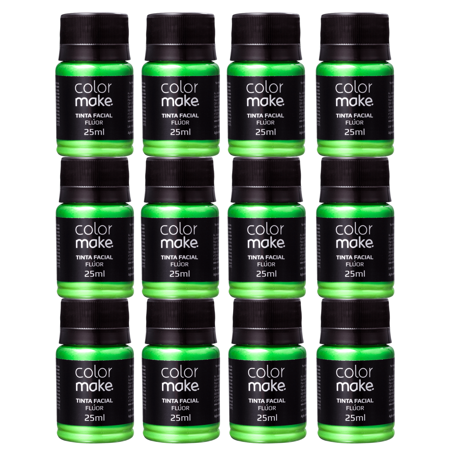 Kit Colormake Fluorescente Verde - Tinta Líquida 12x25ml