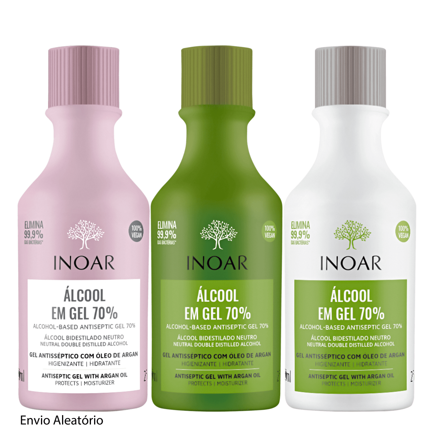 Inoar Sortido Álcool Gel 70% - Gel Antisséptico 60ml