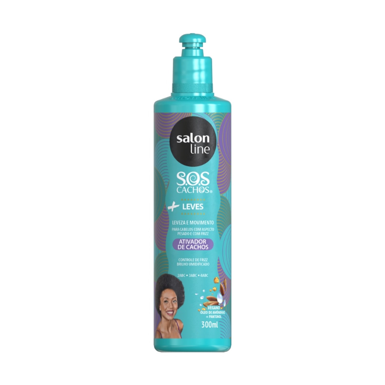 Salon Line SOS Cachos + Leves Óleo de Amêndoas - Ativador de Cachos 300ml