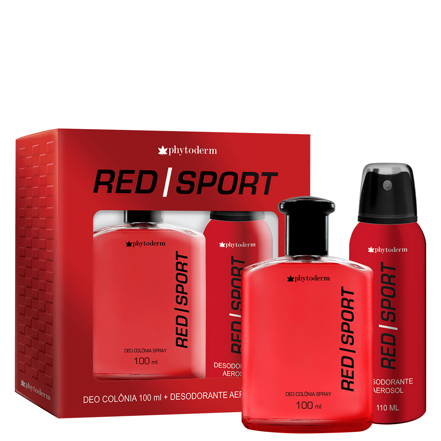 Conjunto Red Sport Phytoderm Masculino - Cologne 100ml + Desodorante 110ml