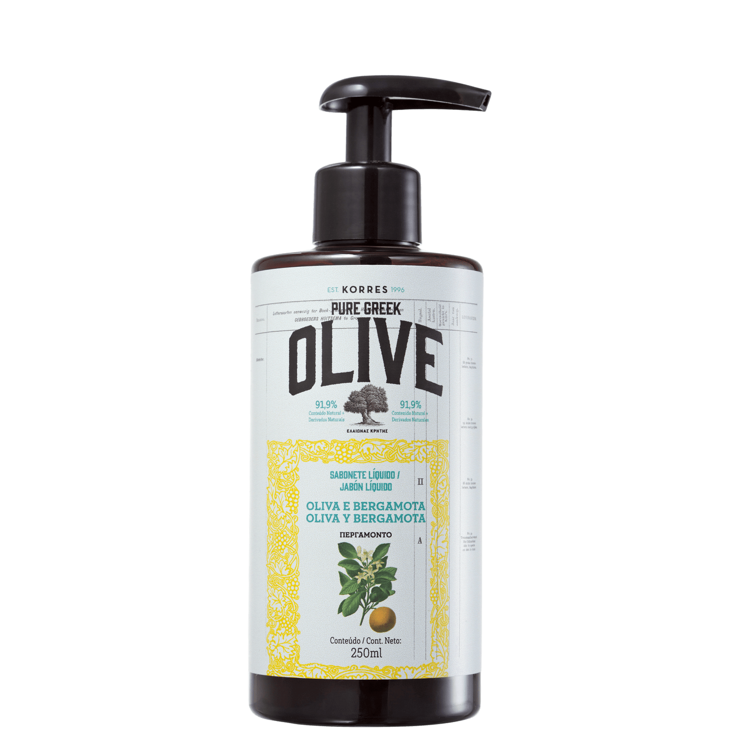 Korres Óleo de Oliva e Bergamota - Sabonete Líquido para Mãos 250ml