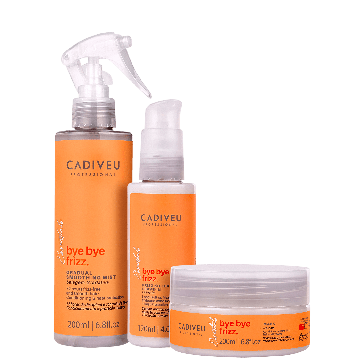 Kit Cadiveu Professional Essentials Bye Bye Frizz Tratamento (3 Produtos)