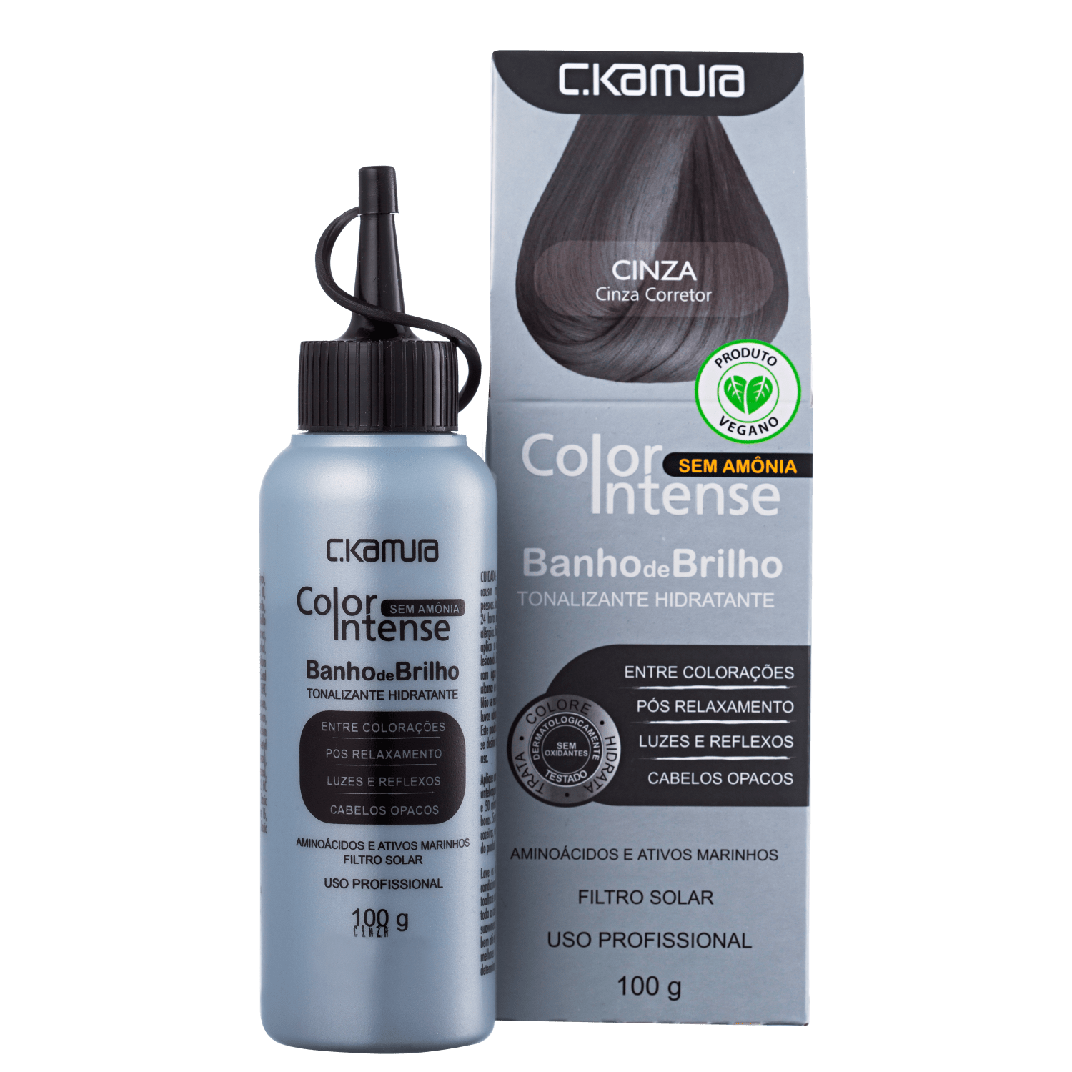 C.Kamura Color Intense Banho de Brilho Cinza - Máscara Tonalizante 100g