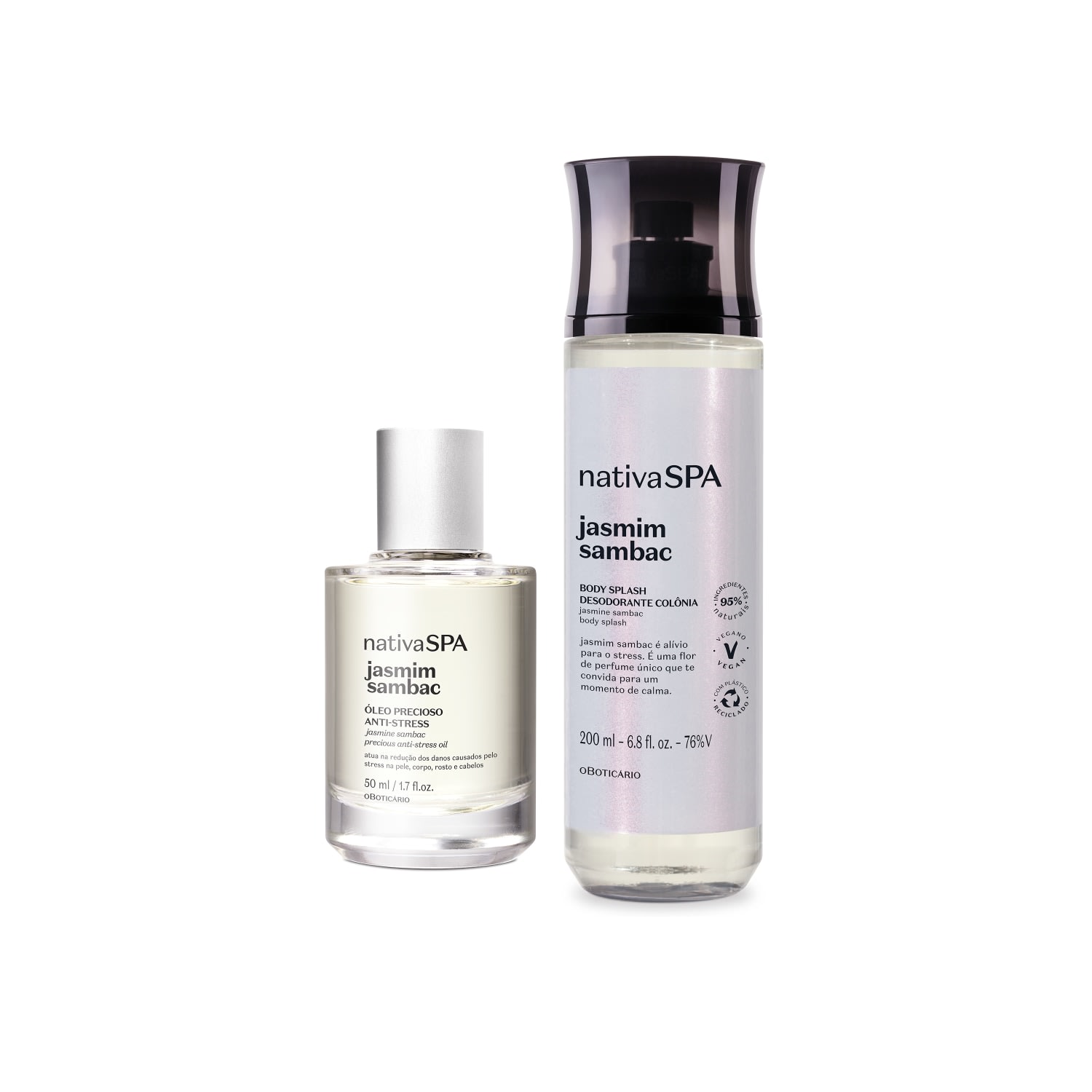Combo Nativa SPA Jasmim Sambac: Body Splash 200ml + Óleo Precioso Multibenefícios 50ml