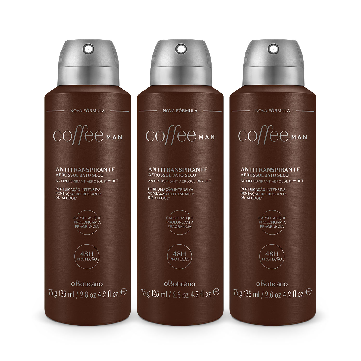 Combo Coffee Man: Desodorante Antitranspirante Aerossol 75g (3 unidades) > Combo Coffee Man: Desodorante Antitranspirante Aerossol 75g (3 unidades)