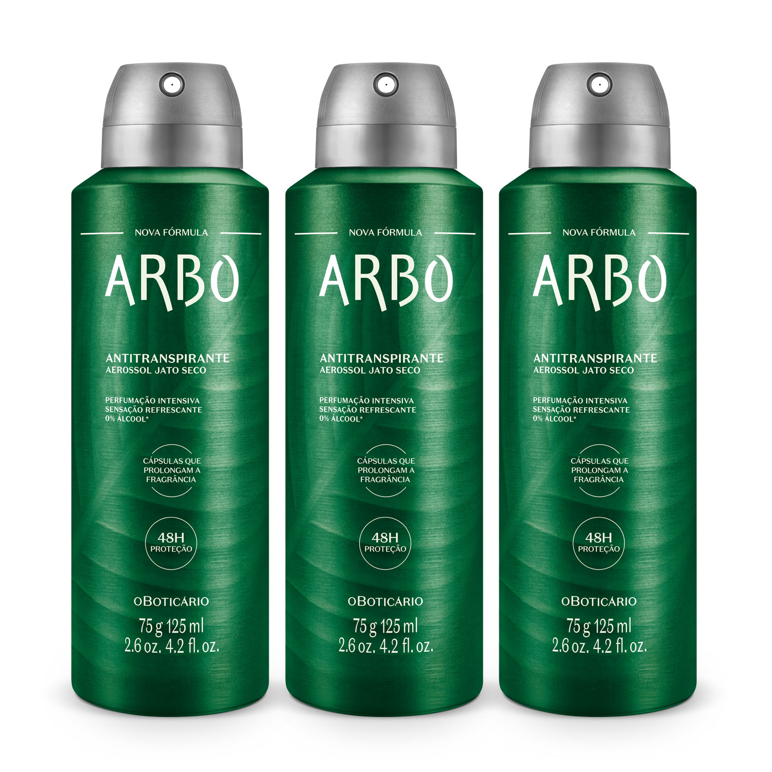 Combo Arbo: Desodorante Antitranspirante Aerossol 75g/125ml (3 unidades) > Combo Arbo: Desodorante Antitranspirante Aerossol 75g/125ml (3 unidades)