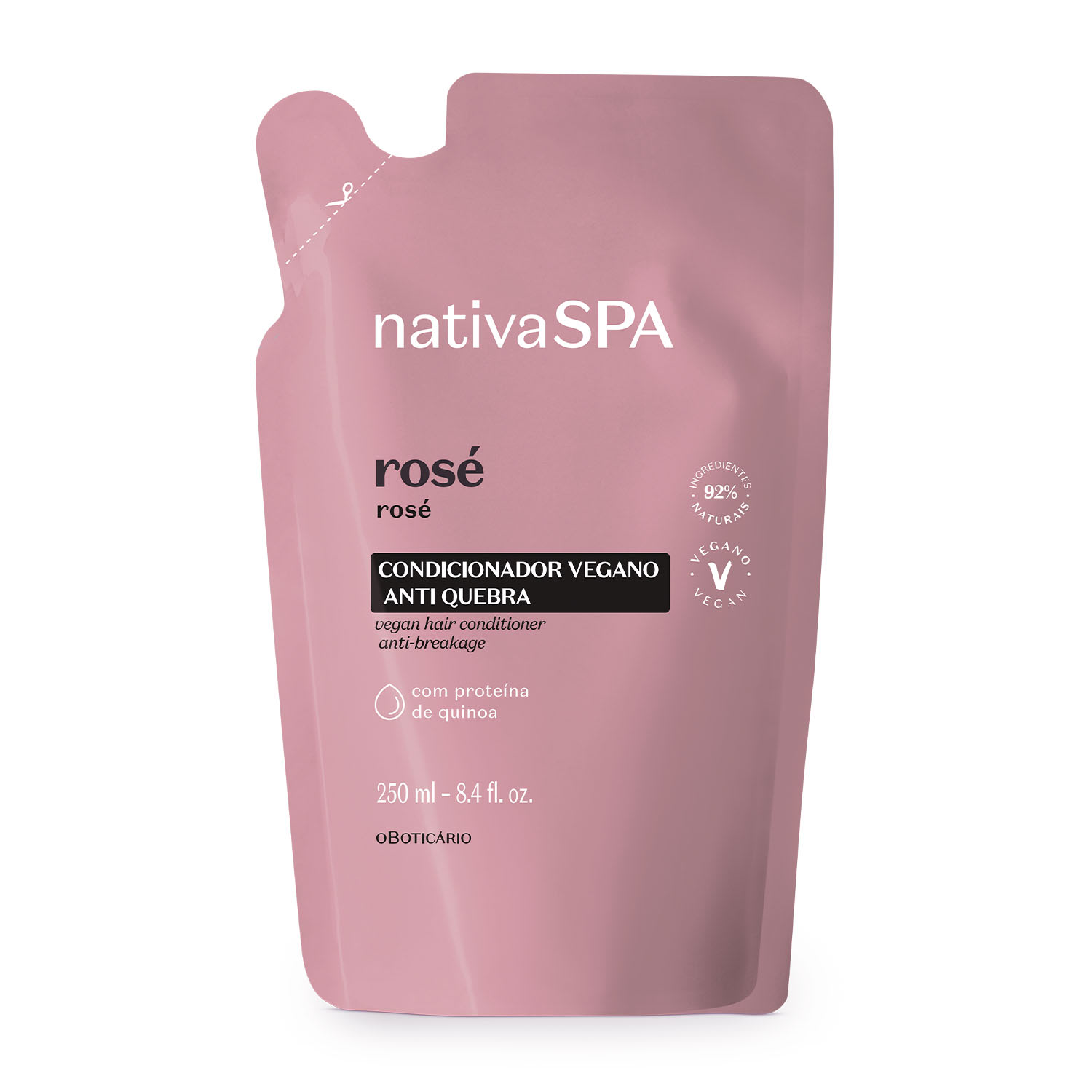 Refil Condicionador Antiquebra Nativa Spa Rosé 250ml > Refil Condicionador Antiquebra Nativa Spa Rosé 250ml
