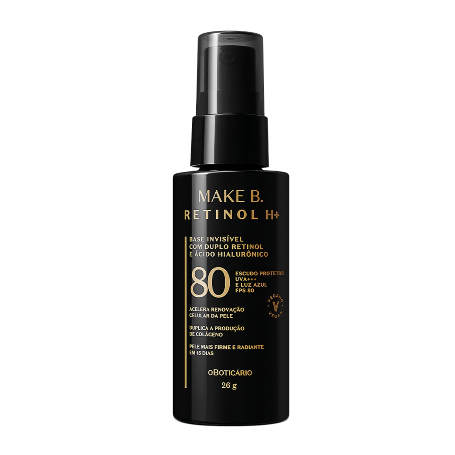 Base Líquida Invisível com FPS 80 Make B. Retinol H+ 26g > Base Líquida Invisível com FPS 80 Make B. Retinol H+ 26g
