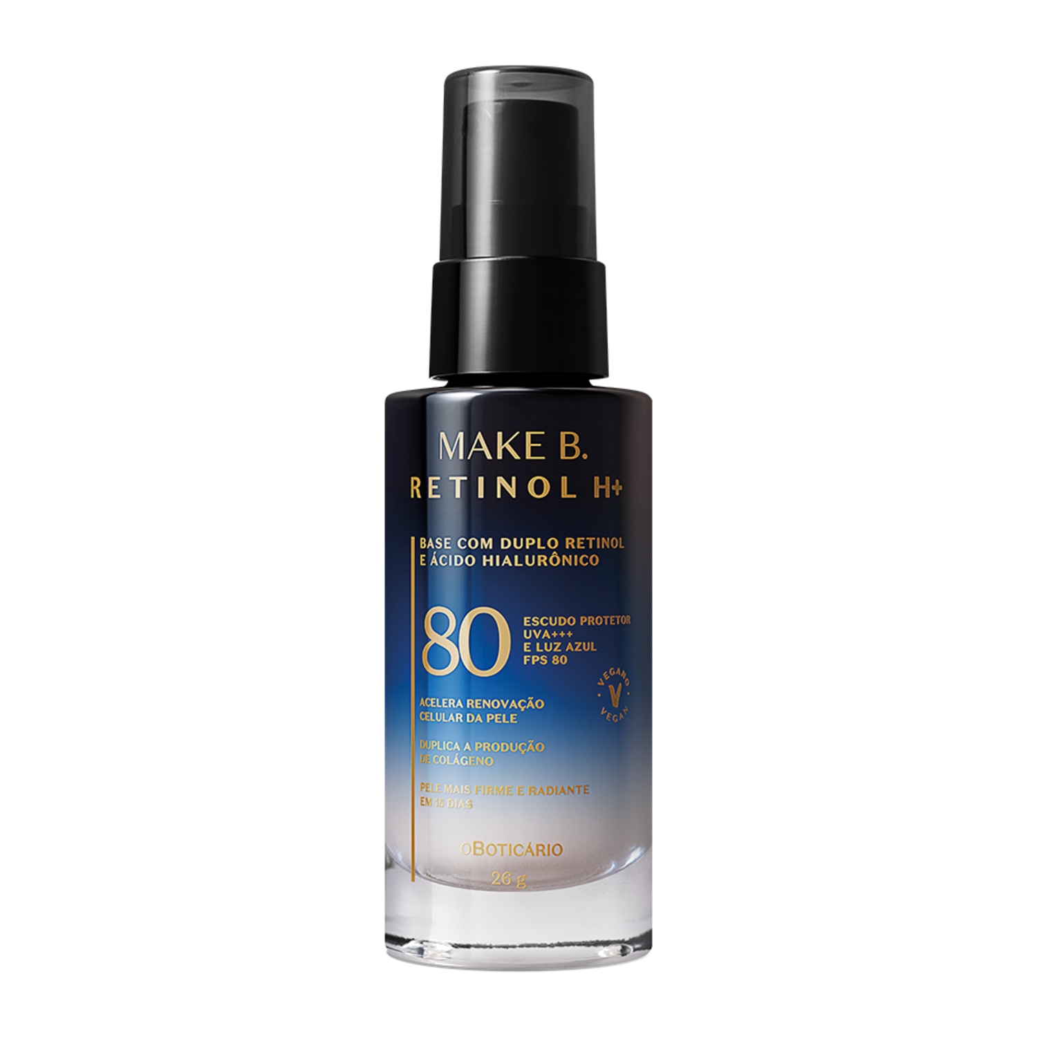 Base Líquida Cor 15 com FPS 80 Make B. Retinol H+ 26g > Base Líquida Cor 15 com FPS 80 Make B. Retinol H+ 26g