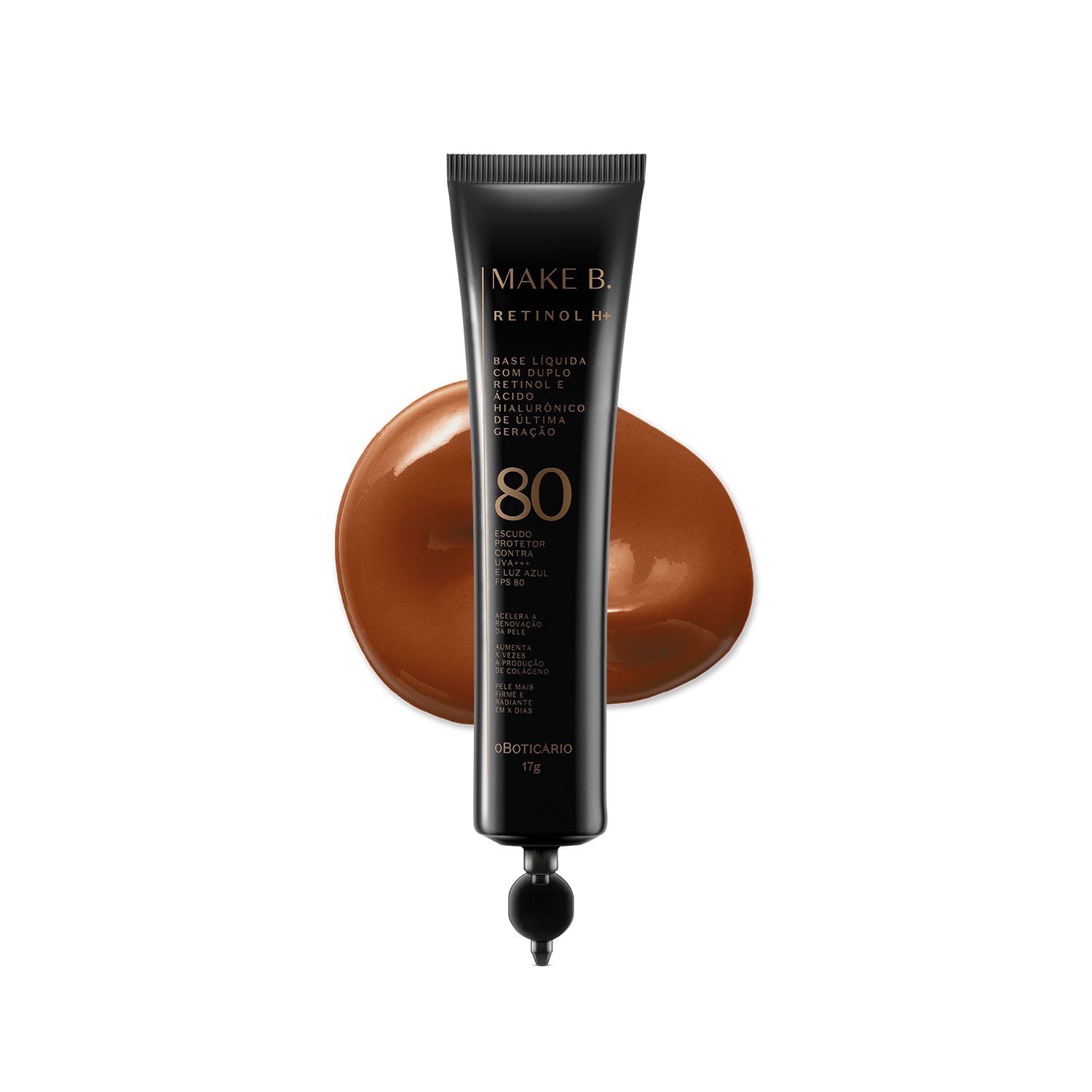 Refil Base Líquida Cor 70 com FPS 80 Make B. Retinol H+ 26g > Refil Base Líquida Cor 70 com FPS 80 Make B. Retinol H+ 26g