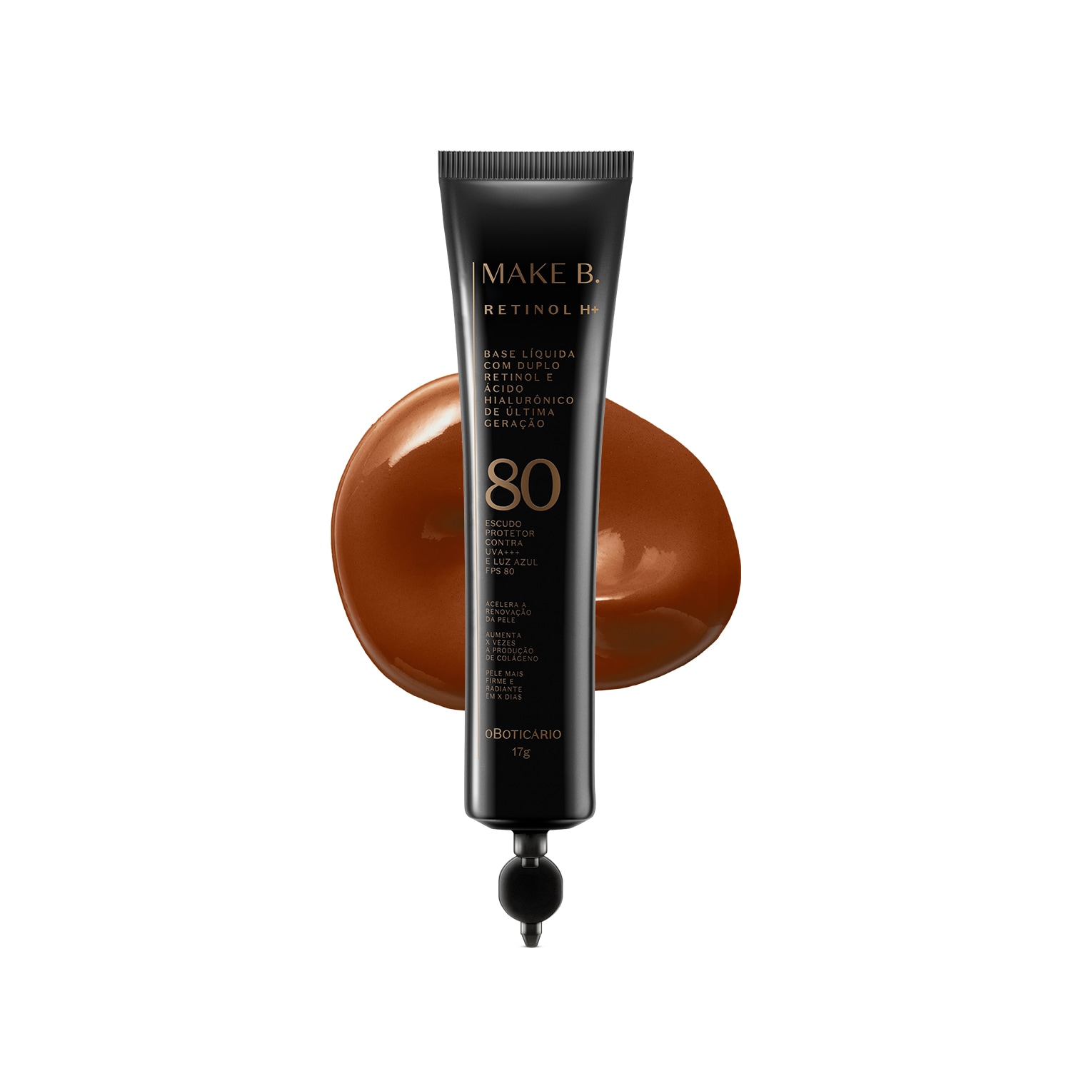 Refil Base Líquida Cor 75 com FPS 80 Make B. Retinol H+ 26g > Refil Base Líquida Cor 75 com FPS 80 Make B. Retinol H+ 26g
