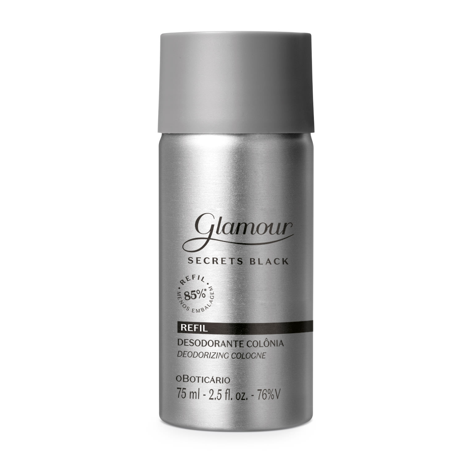 Refil Glamour Secret Black Desodorante Colônia 75ml > Refil Glamour Secret Black Desodorante Colônia 75ml