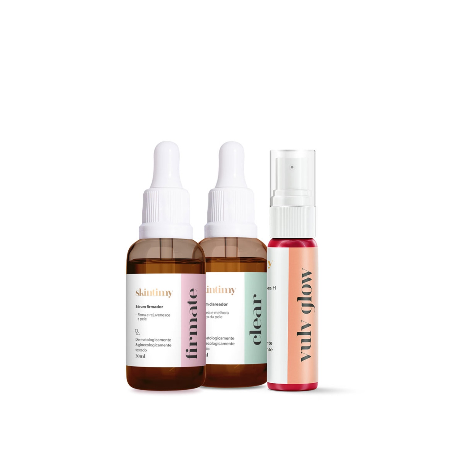 Skintimy Kit Sérum Clear + Firmate + Gloss Vulv Glow - Clareamento, Firmeza e Beleza Íntima