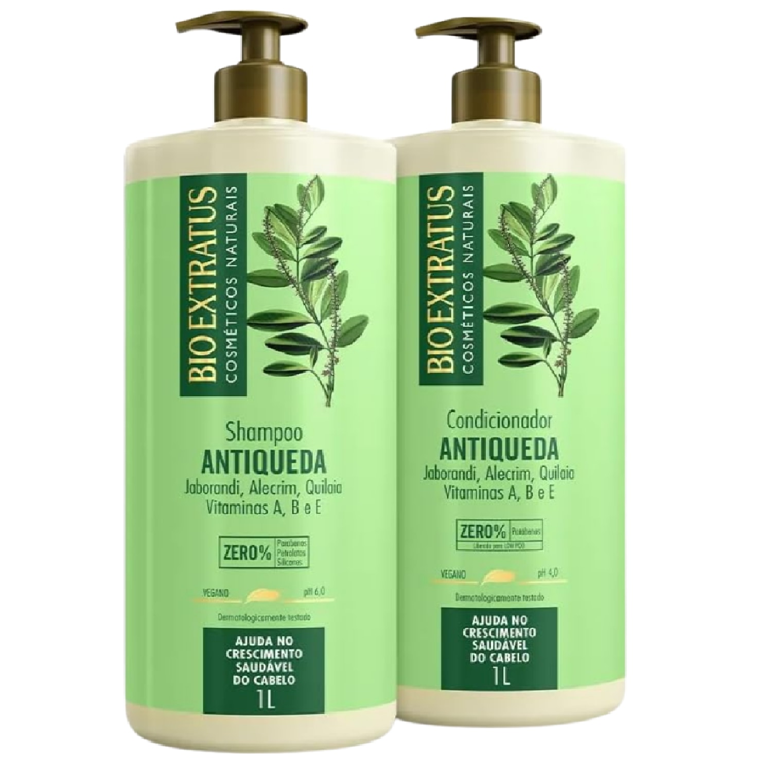 Kit Bio Extratus Jaborandi Antiqueda Shampoo 1L e Condicionador 1L