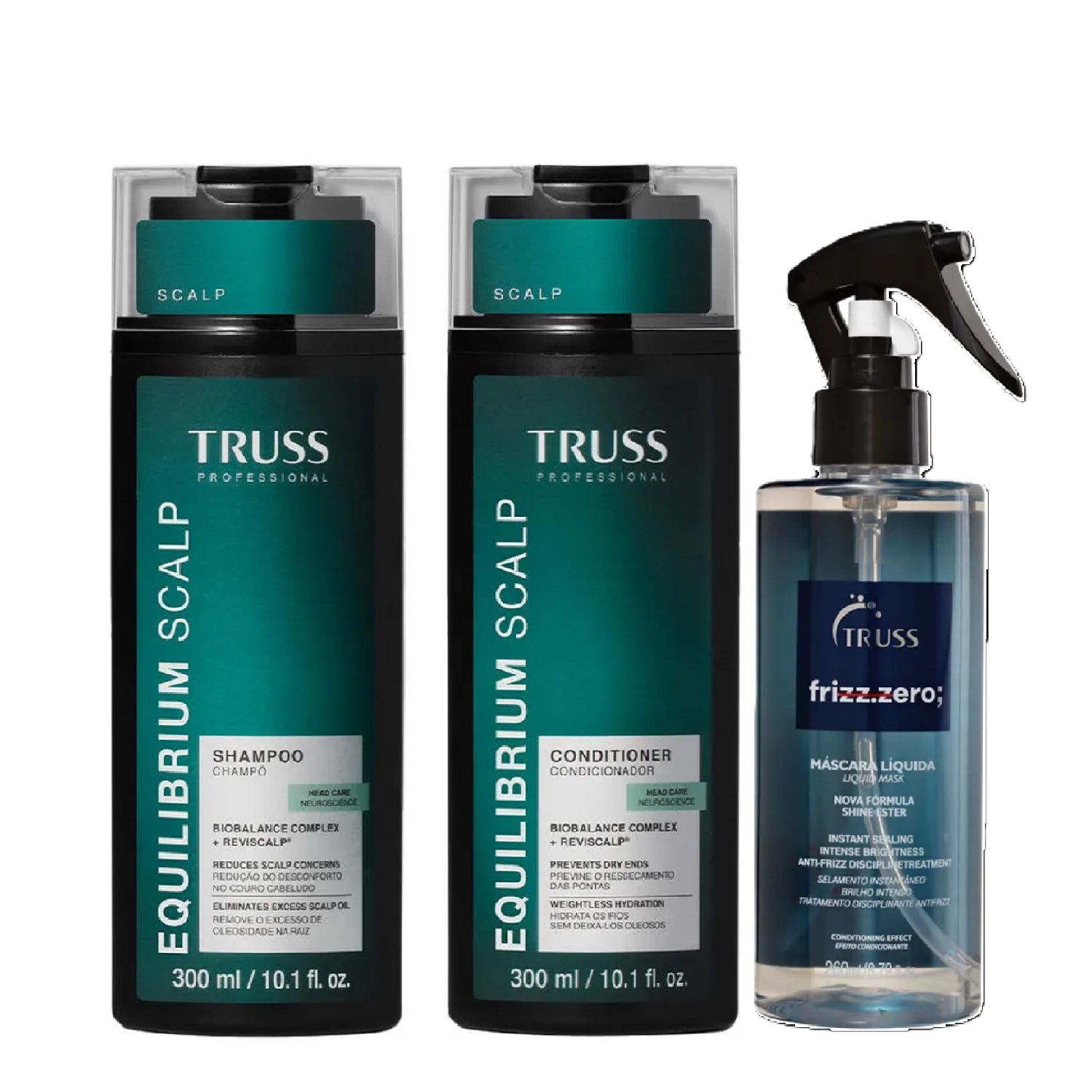 Kit Truss Equilibrium Scalp - Shampoo 300ml + Condicionador 300ml + Frizz Zero Máscara Líquida 260ml