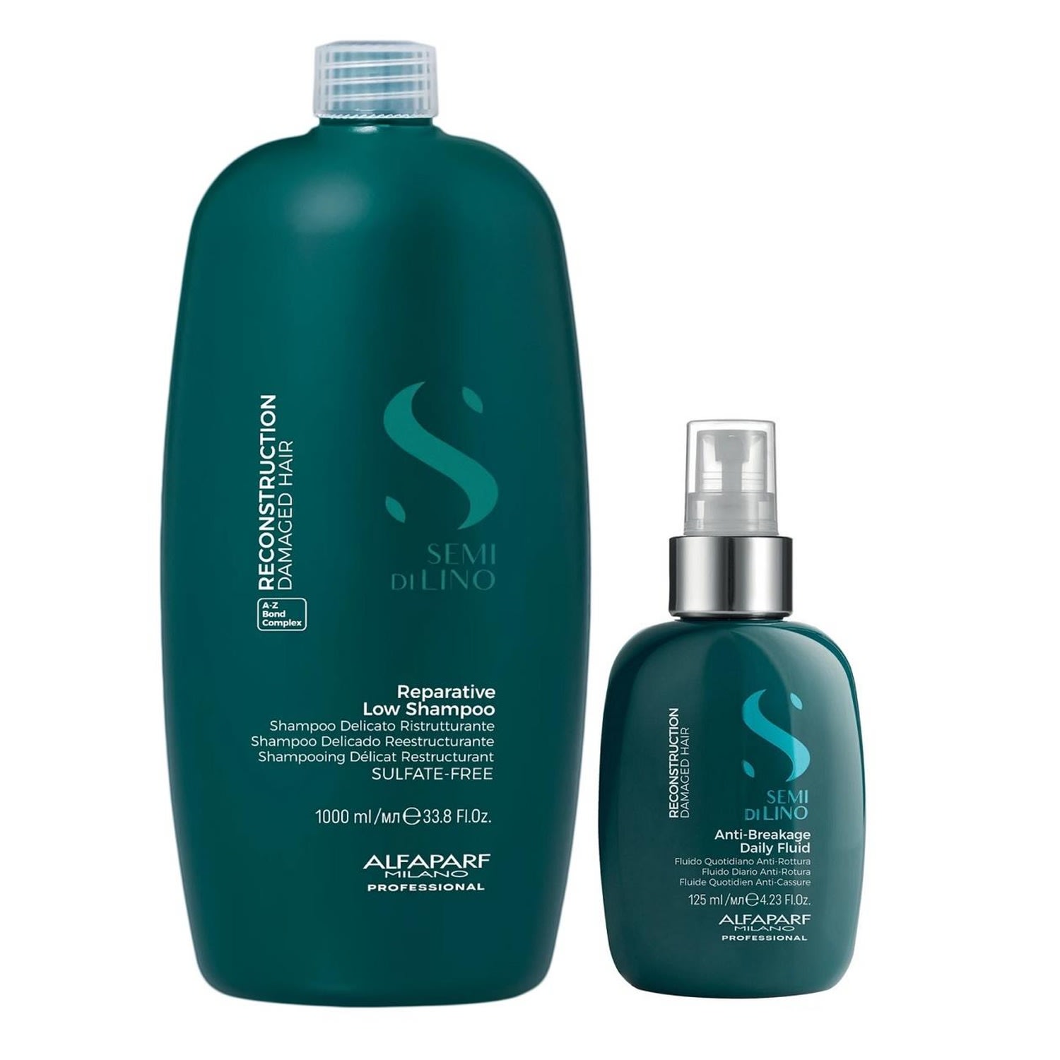 Kit Alfaparf Semi Di Lino Reconstruction - Shampoo 1L + Fluído 125ml