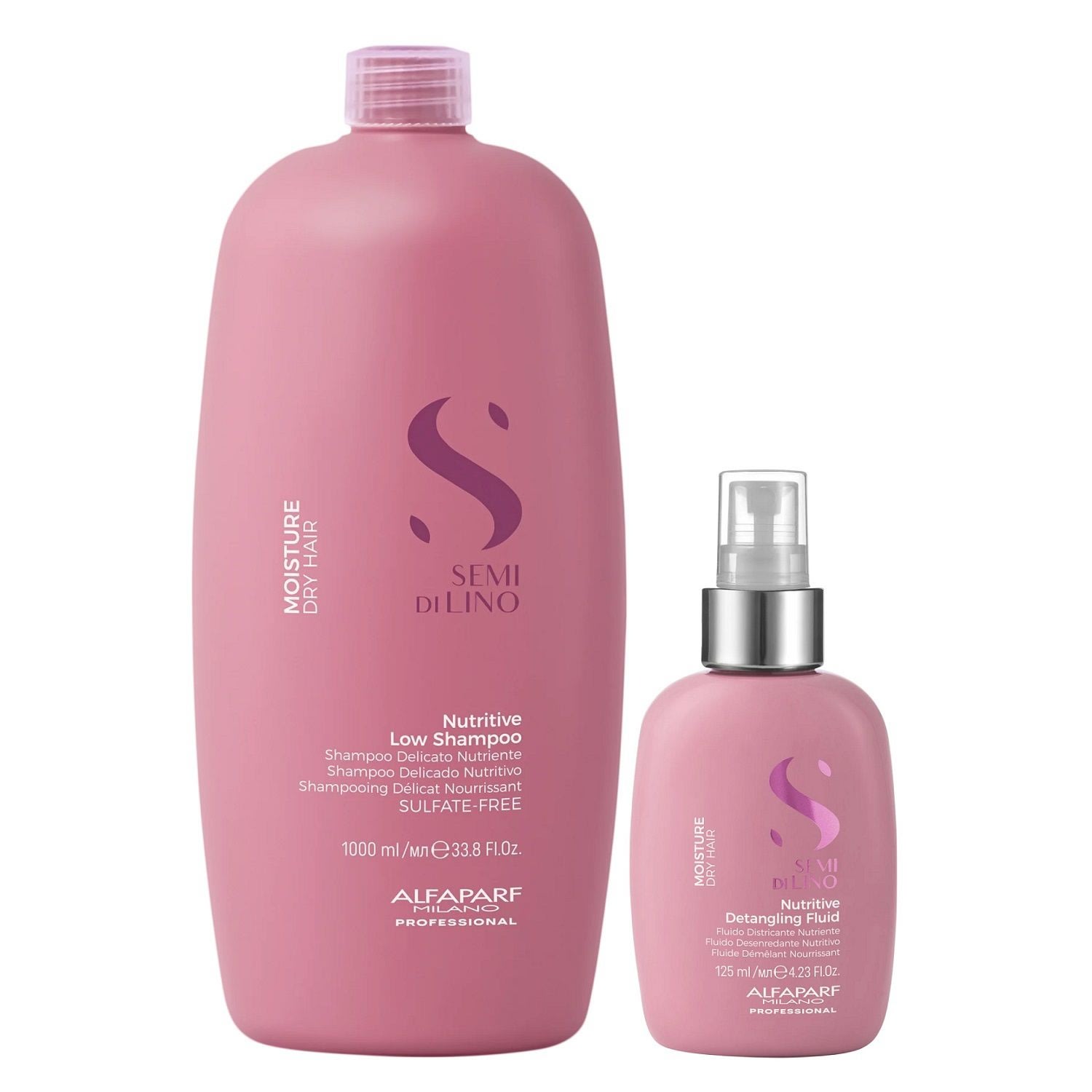 Kit Alfaparf Semi Di Lino Moisture - Shampoo 1L + Fluído 125ml