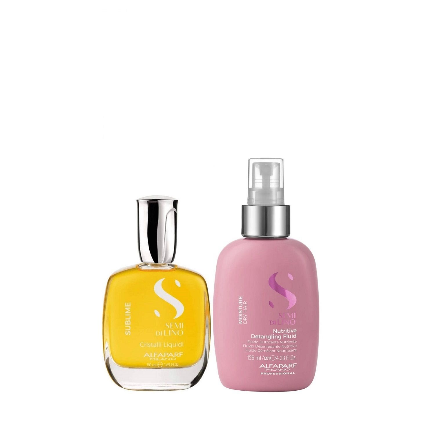 Kit Alfaparf Semi Di Lino Moisture - Fluído 125ml + Cristalli 50ml