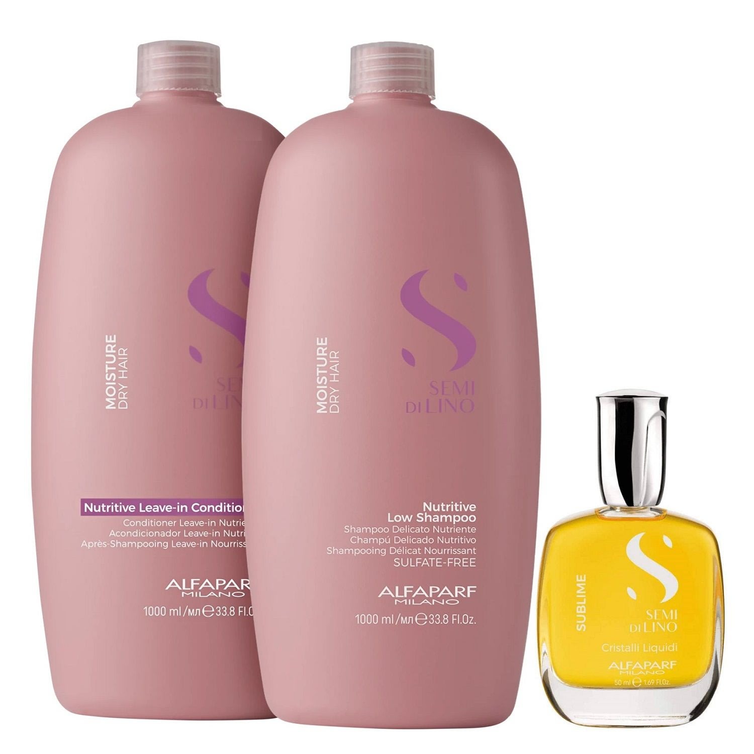 Kit Alfaparf Semi Di Lino Moisture Nutrive Oil (3 Produtos)