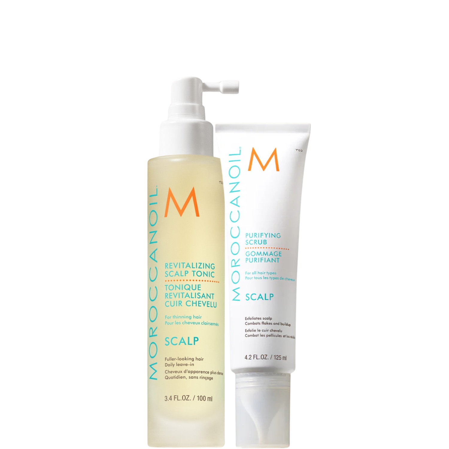 Kit Moroccanoil Scalp - Tônico 100ml + Esfoliante Purificante 125ml