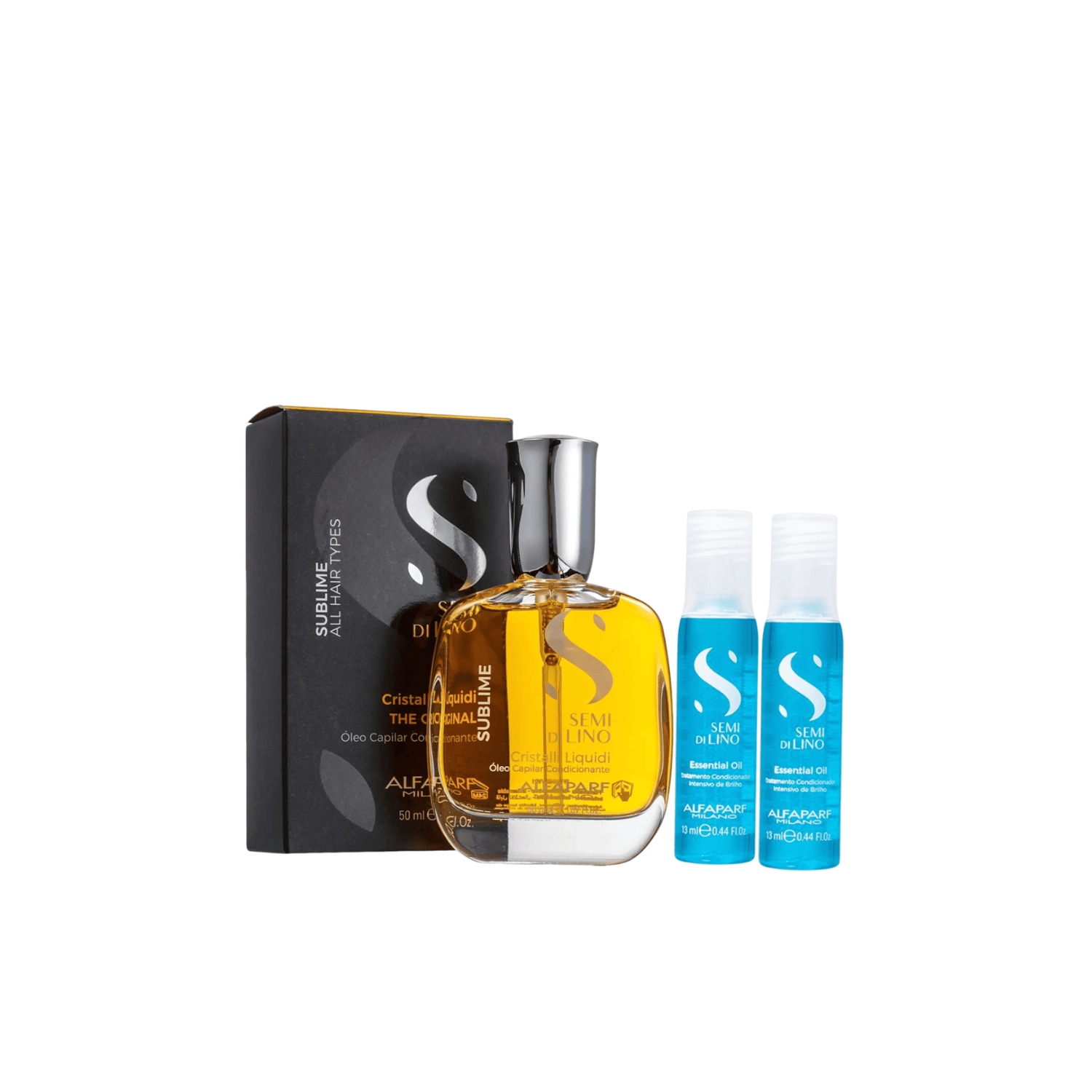 Kit Alfaparf Reparador de Pontas 50ml e 2 Ampolas Semi Di Lino
