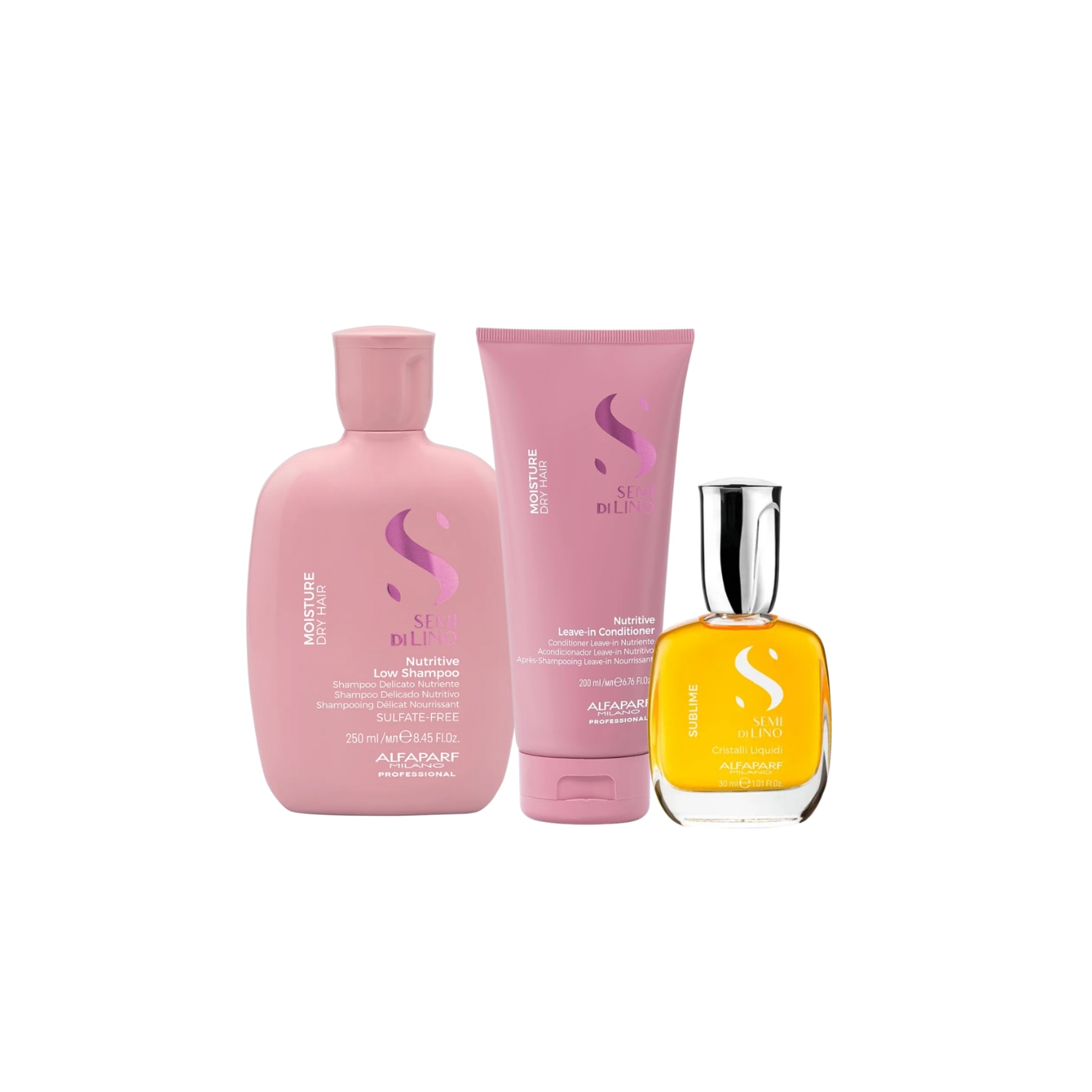Kit Alfaparf Semi Di Lino Moisture + Cristalli (3 Produtos)