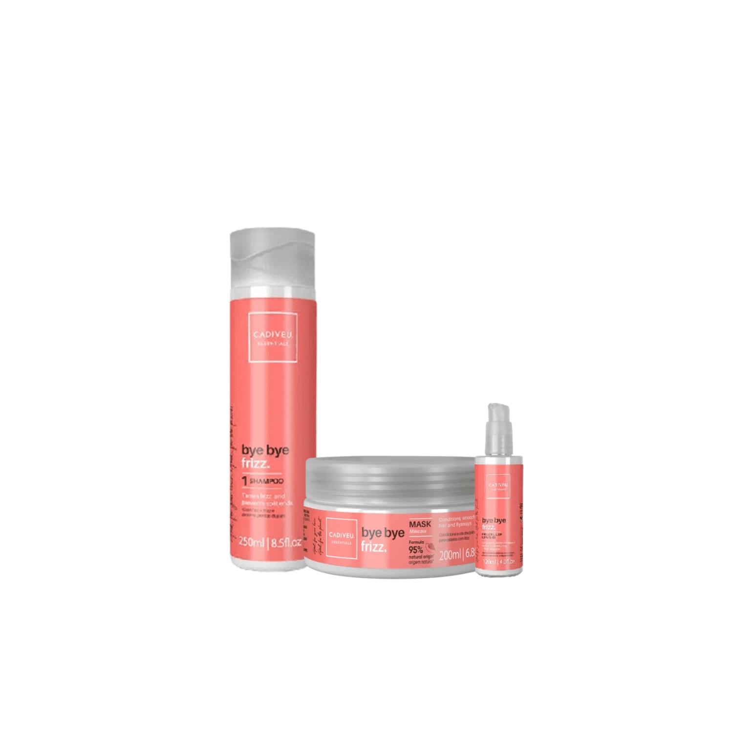 Kit Bye Bye Frizz Shampoo 250ml Mascara e Leave-in - Cadiveu