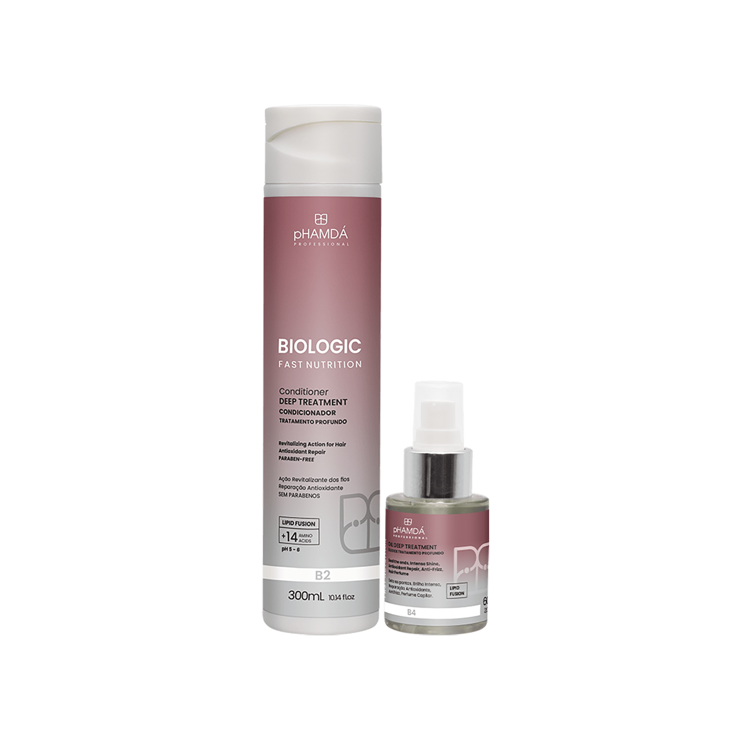 Kit pHAMDÁ Professional Biologic Fast Nutrition (2 Produtos) Condicionador 300ml e Sérum 60ml