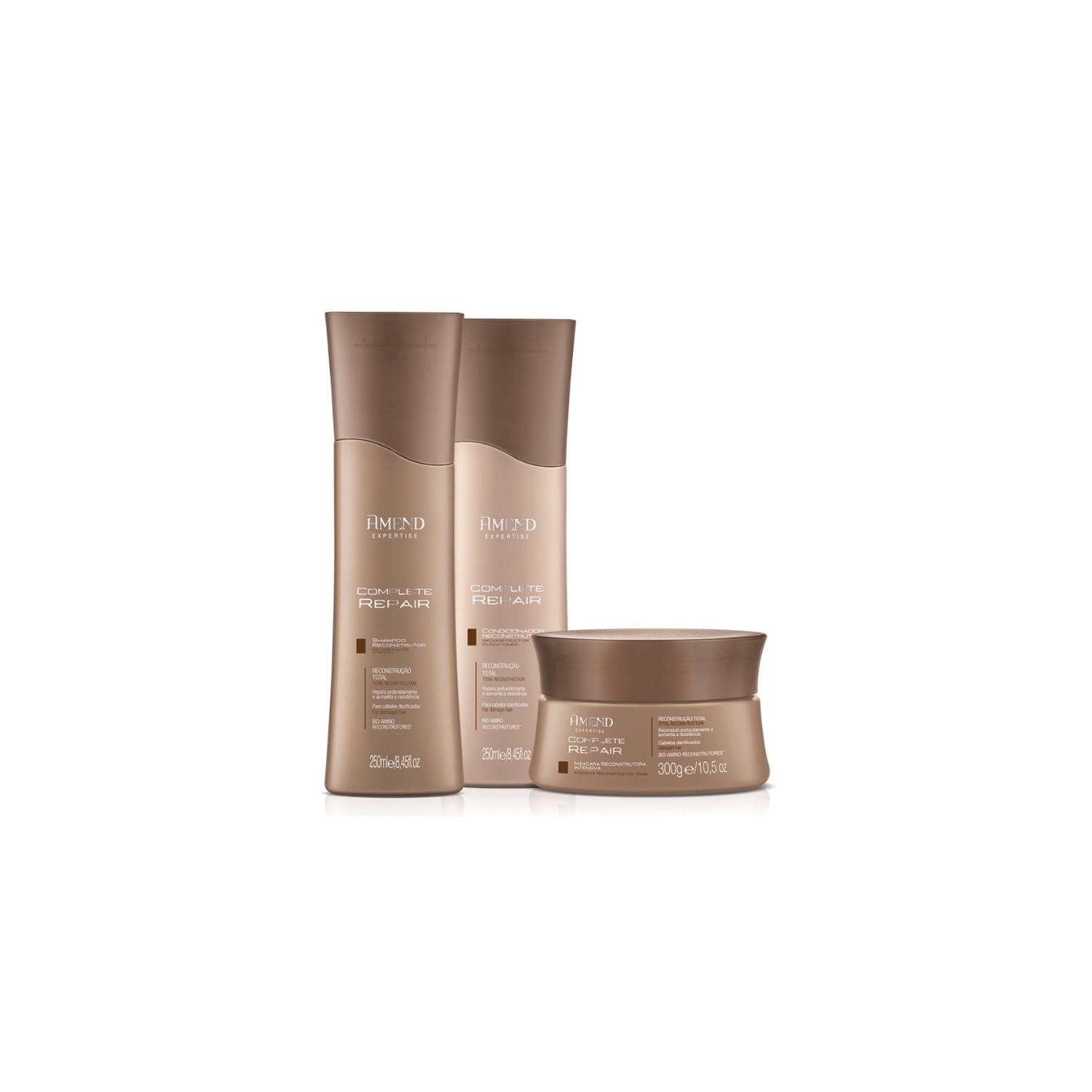 Kit Shampoo, Condicionador, Máscara Expertise Complete Repair - Amend