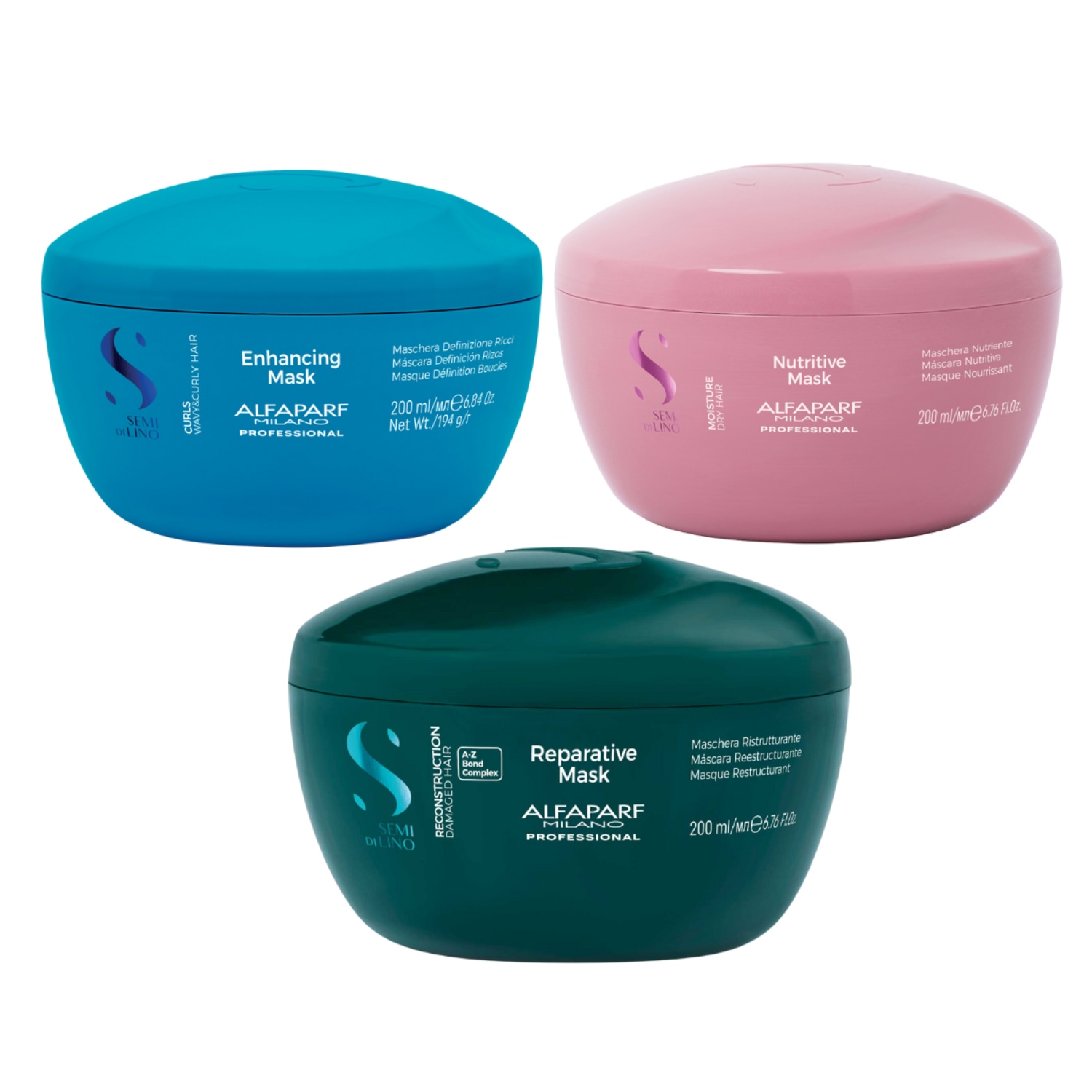 Kit Cronograma Capilar Alfaparf Semi Di Lino Para Cachos Pequeno