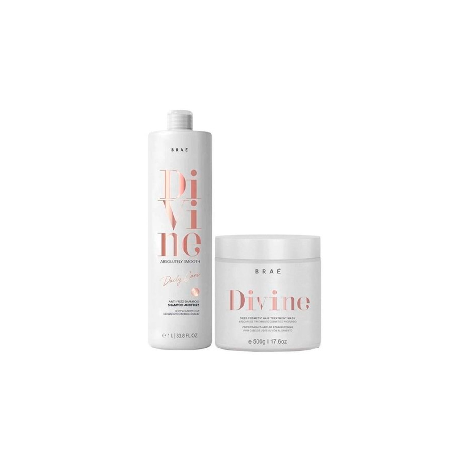 BRAÉ Divine Shampoo 1L e Mascara Capilar 500ml