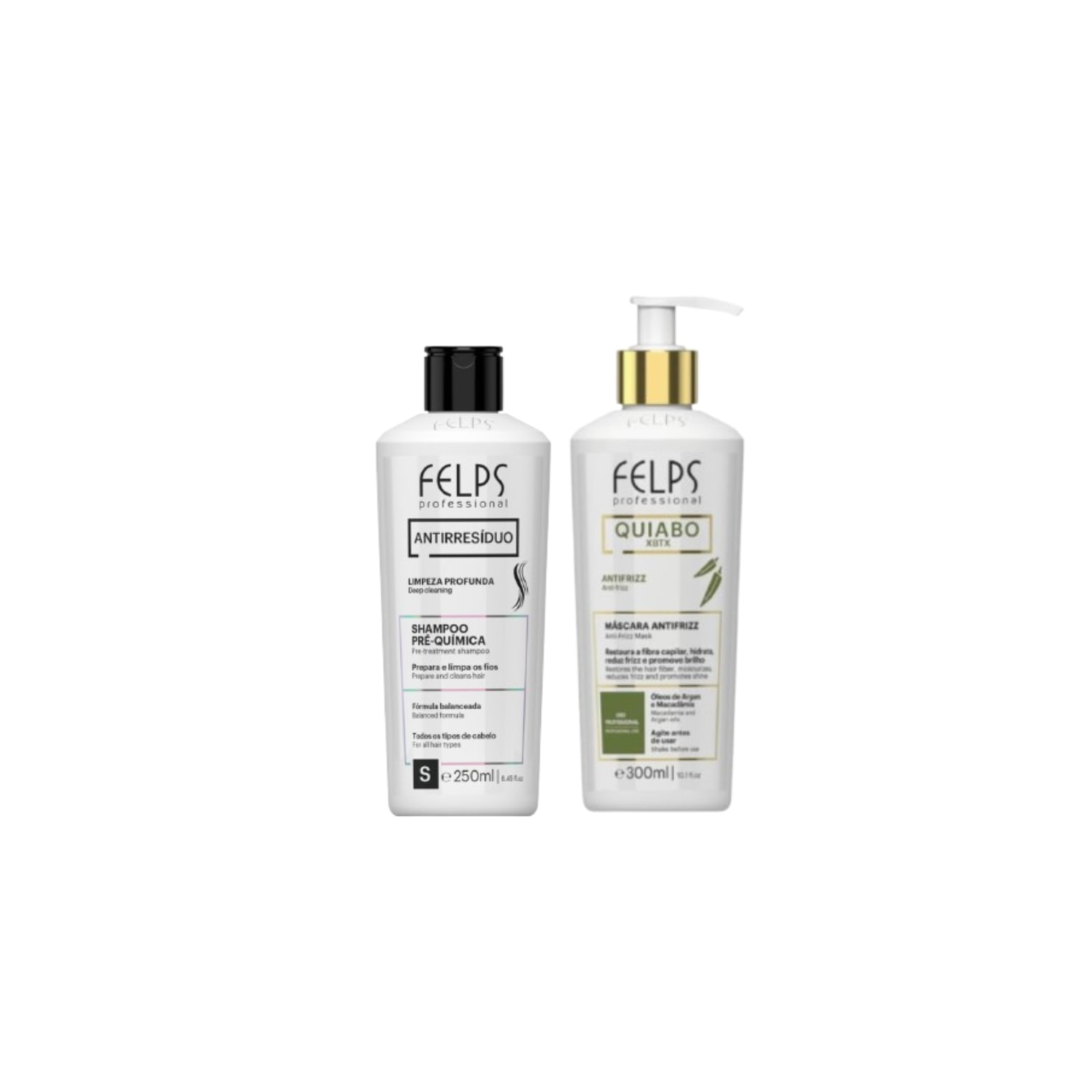 Felps Xbtx Máscara Antifrizz e Shampoo Antirresíduo