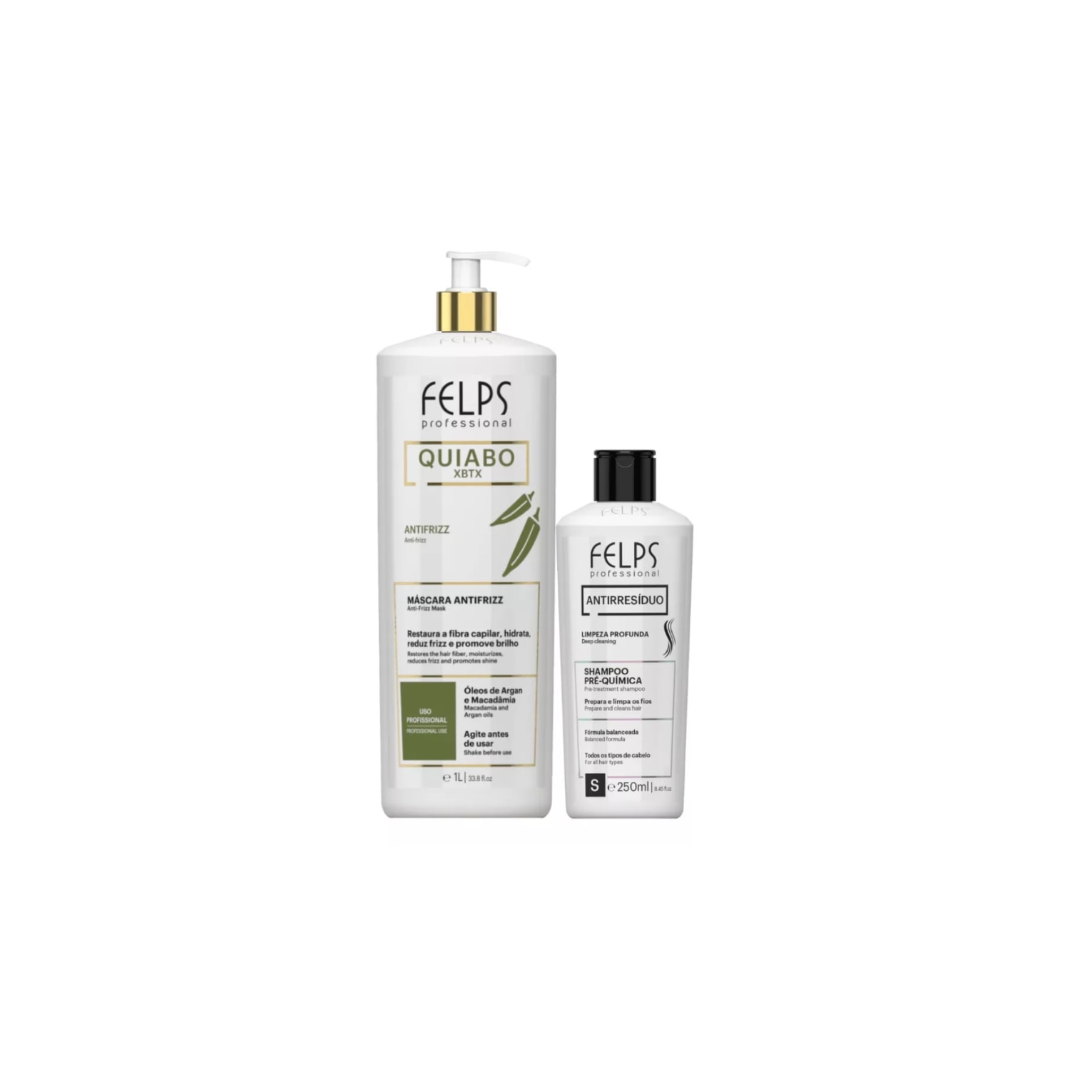 Felps Escova Progressiva De Okra 1l e Antirresiduo 250ml