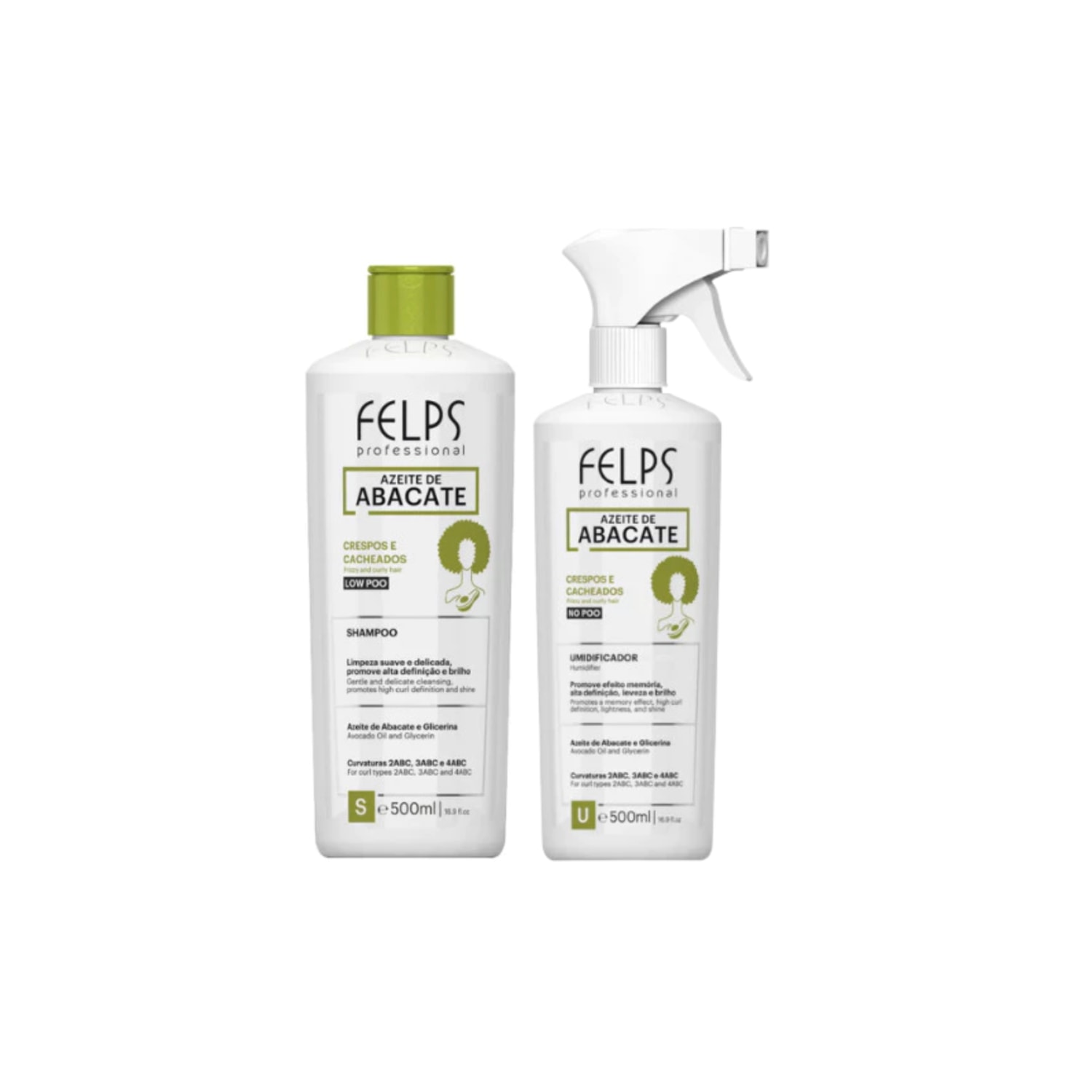 Shampoo Cachos 500ml + Umidificador de Cachos 500ml - Felps