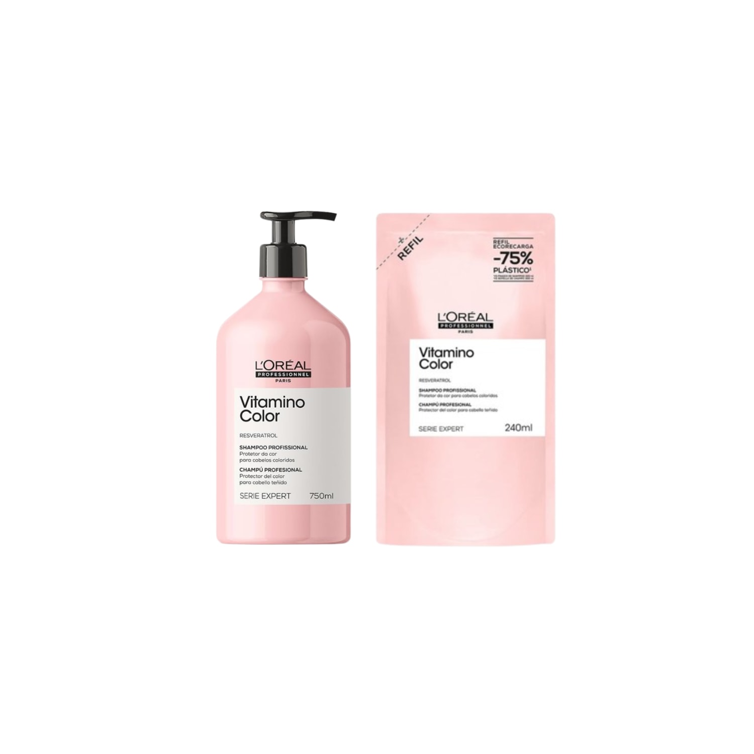 Kit Shampoo Vitamino Color 750ml + Refil 240ml
