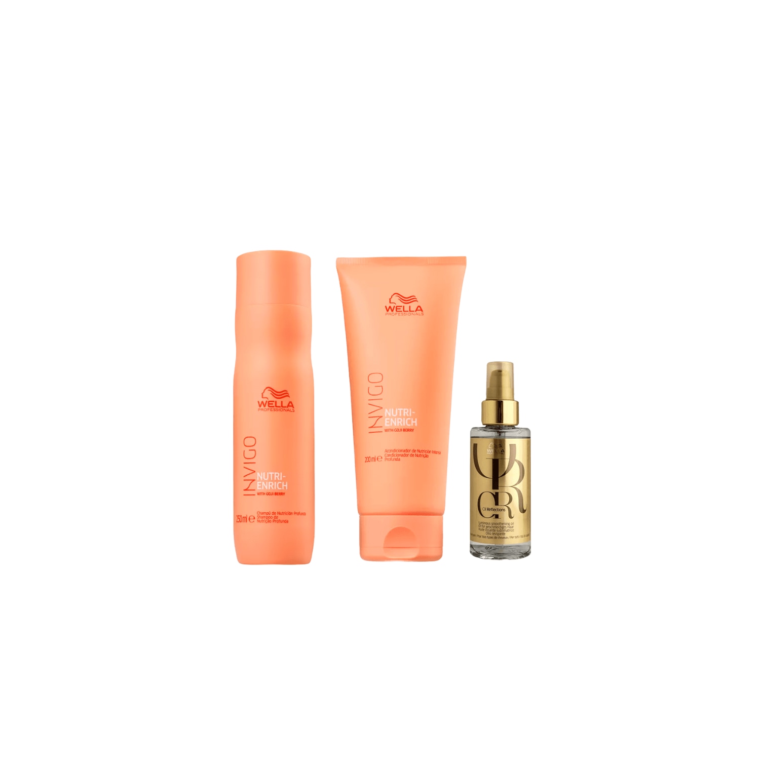Kit Enrich Shampoo, Condicionador e Oil Reflections 100ml - Wella
