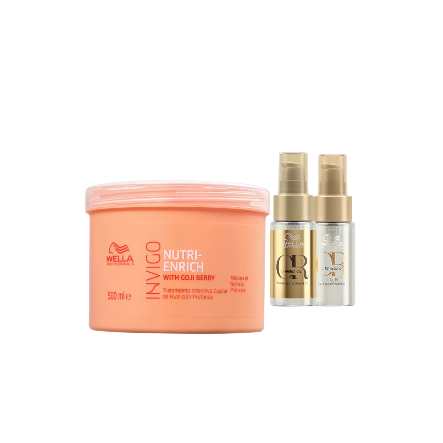 Kit Máscara 500ml, Oil Reflections 30ml, e Oil Light - Wella