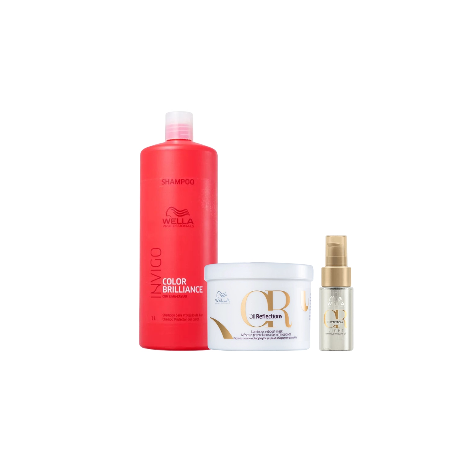 Kit Shampoos, Máscara e 2 Oil Reflections Light - Wella