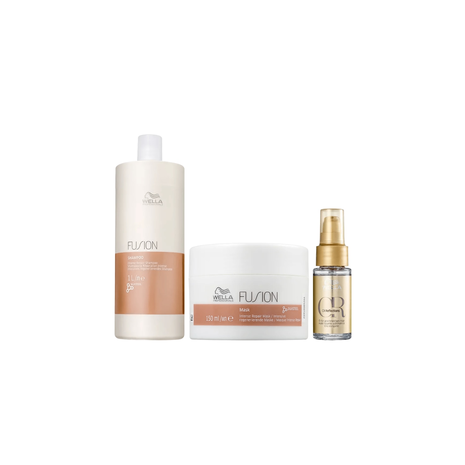 Kit Wella Professionals Fusion Salon + Oil Reflections Triple Care (3 Produtos)