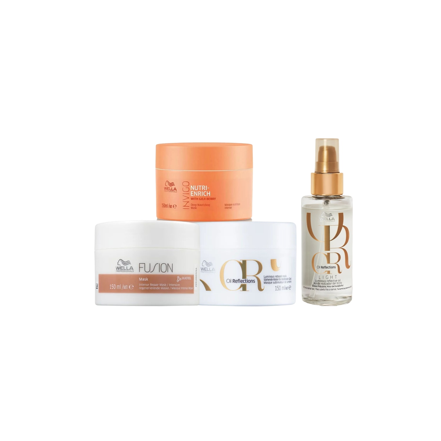 Kit Wella Professionals Cronograma & Oil Reflections Light (4 Produtos)