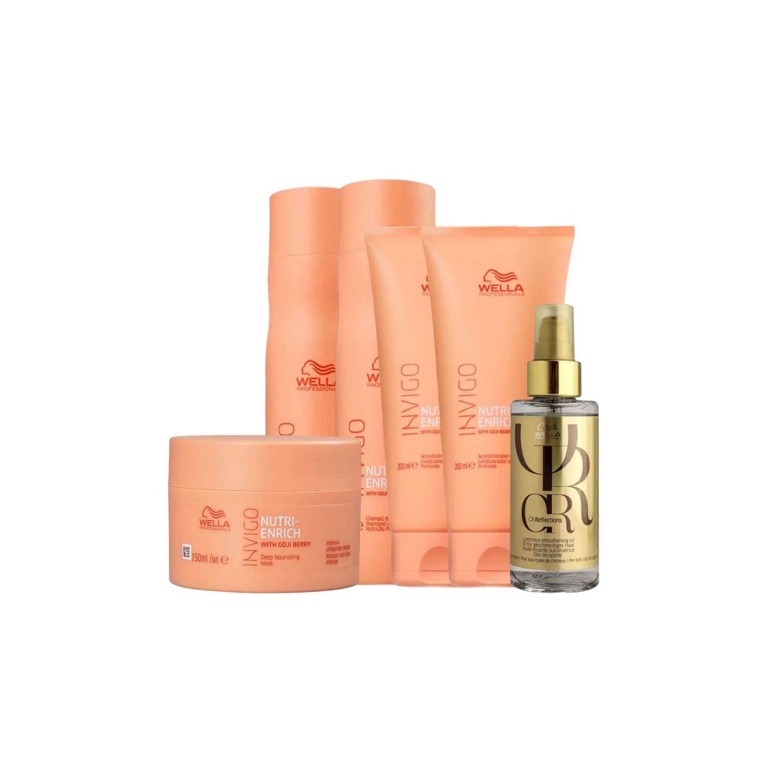 Kit Wella Professionals Invigo Nutri-Enrich 2 Shampoo, 2 Condicionador, Máscara e 1 Óleo