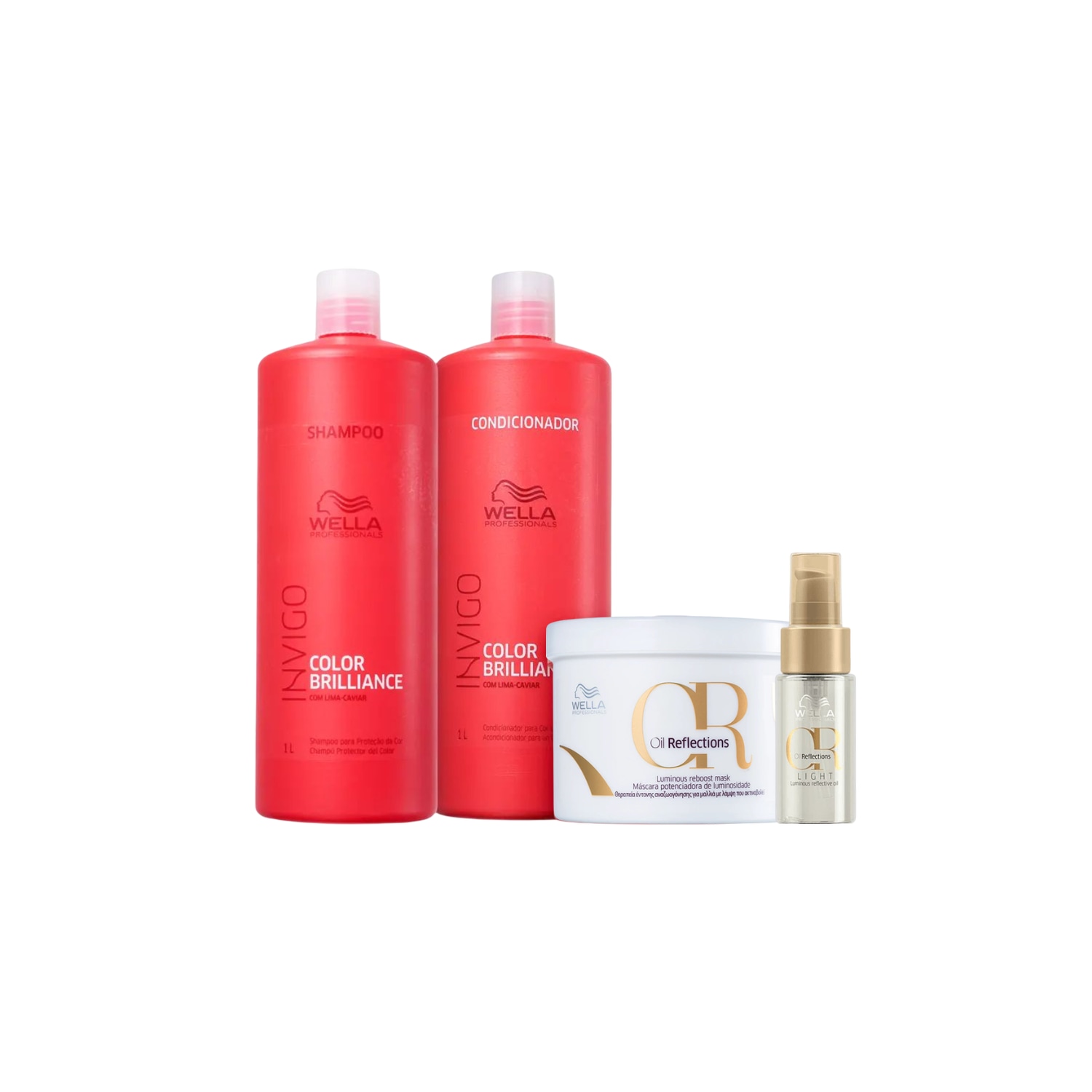 Kit Shampoos, Condicionador, Máscara e Oil Reflections Light