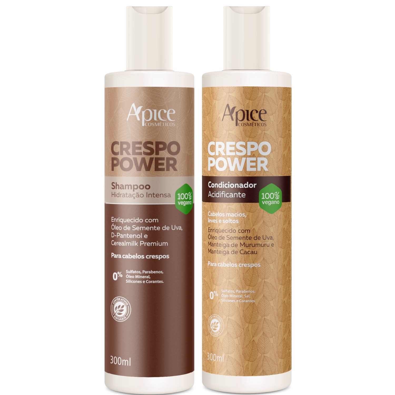 Kit Apse Crespo Power Shampoo Condicionador Vegano