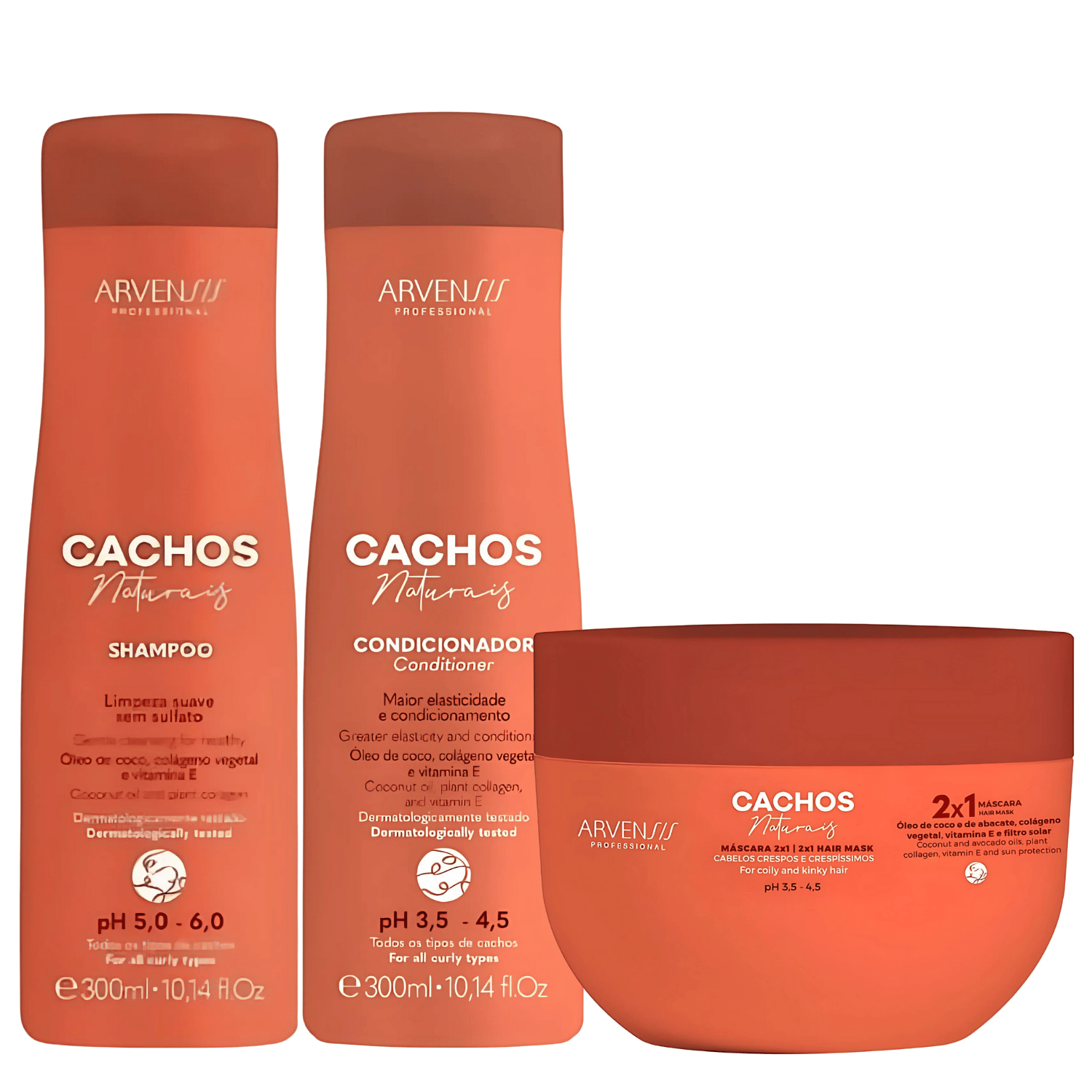 Trio Shampoo, Condicionador e Creme 2x1 250g - Arvensis | Limpeza Suave, Hidratação e Finalização