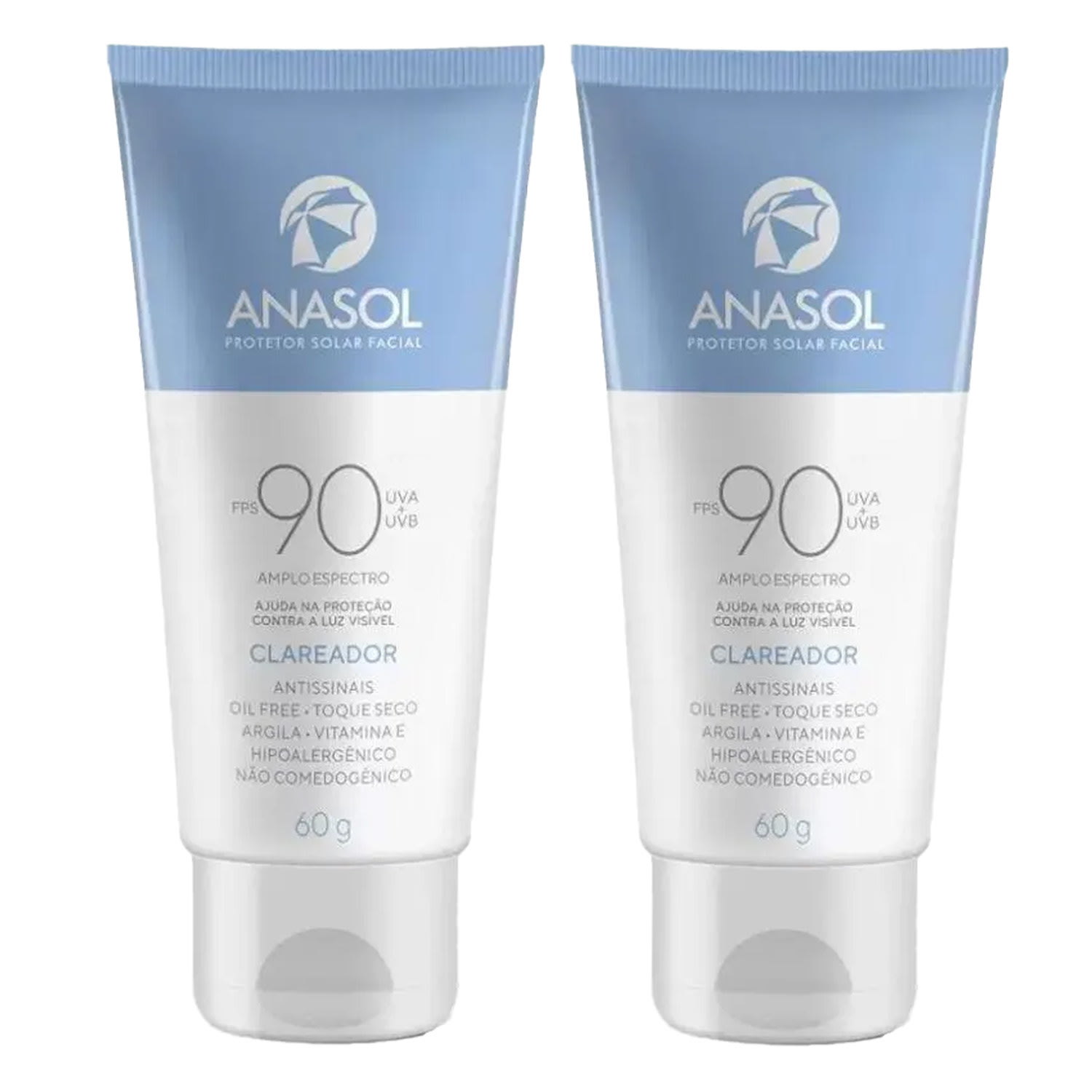 Kit Anasol 2 Protetor Solar Facial Clareador FPS 90