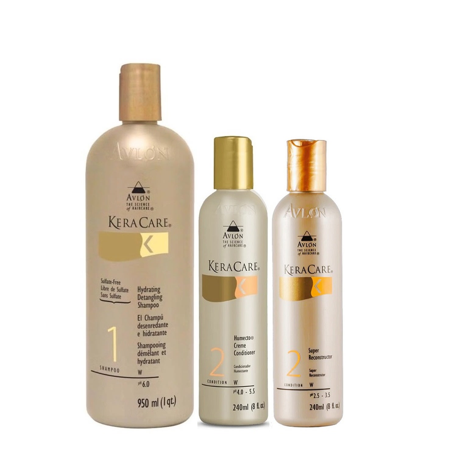 Kit Avlon KeraCare - Shampoo Hydrating 950ml + Condicionador Humecto 240ml + Super Reconstrutor 240ml