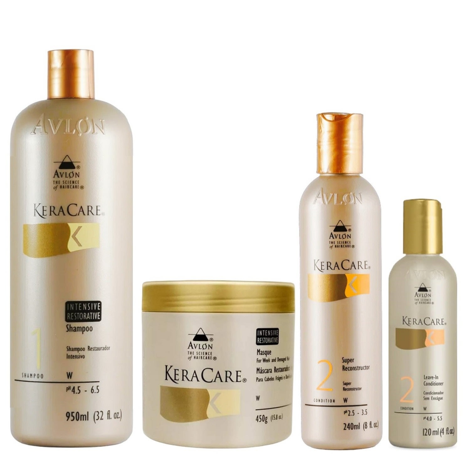 Kit Avlon KeraCare Intensive Restorative - Shampoo 950ml + Máscara 450g + Super Reconstrutor 240ml + Leave-in 120ml