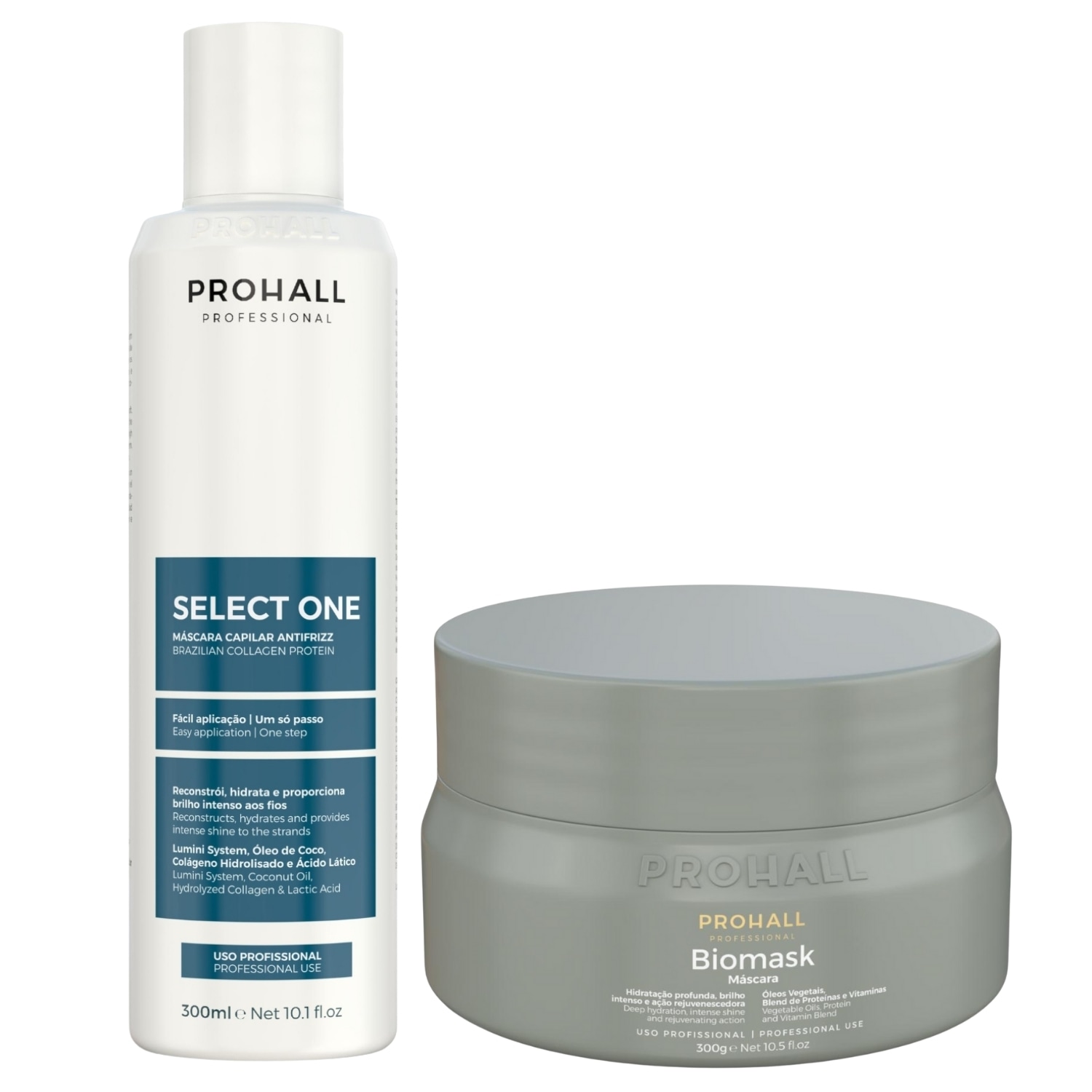 Kit Prohall Select One 300ml + Máscara Biomask 300g