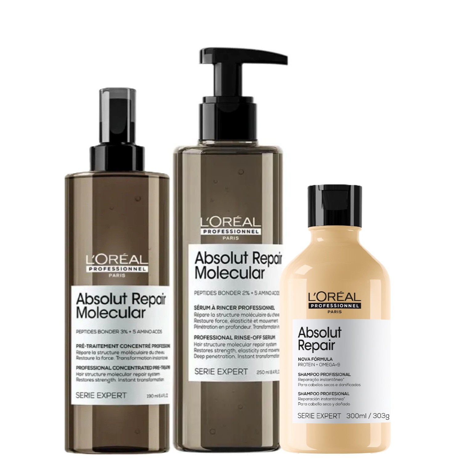 Kit L'Oréal Professionnel Absolut Repair Molecular Reparação Completa (3 Produtos)